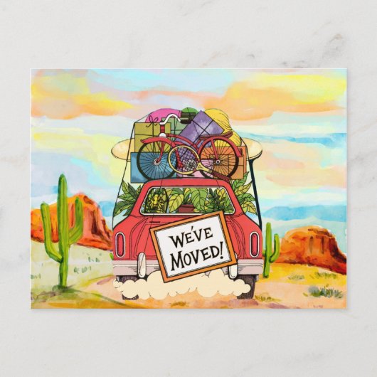 ヴィンテージの新しい住所はがき 案内ポストカード (正面)