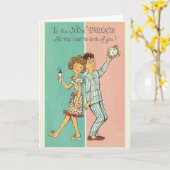 ヴィンテージの新しい保護者のグリーティングカード カード (黄色い花)