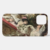 ヴィンテージの新婚夫婦、ビクトリア朝の花嫁がブーケを投げる Case-Mate iPhoneケース (裏面 (横))