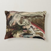 ヴィンテージの新婚夫婦、ビクトリア朝の花嫁が花束を投げる、 アクセントクッション (裏面)