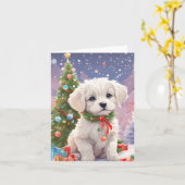 ヴィンテージの新年の挨拶カード カード (黄色い花)