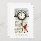 ヴィンテージの新年の挨拶 シーズンカード (正面/裏面)