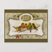 ヴィンテージの新年の挨拶 シーズンポストカード (正面)