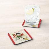 ヴィンテージの新年の雪だるま コースター (右側)