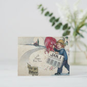 ヴィンテージの新年1月1日 シーズンポストカード (スタンド正面)