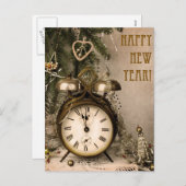 ヴィンテージの新年 シーズンポストカード (正面/裏面)