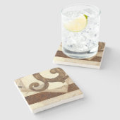 ヴィンテージの新聞の切り抜き ストーンコースター (横)