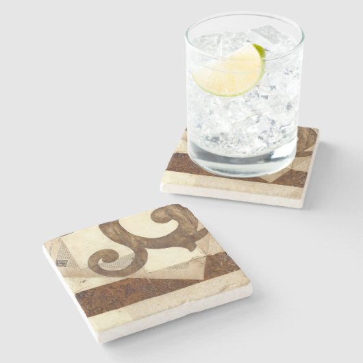 ヴィンテージの新聞の切り抜き ストーンコースター (横)