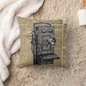 ヴィンテージの新聞用紙の装飾用クッションの旧式な電話 クッション (ブランケット)