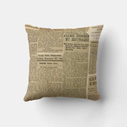 ヴィンテージの新聞用紙の装飾用クッションの旧式な電話 クッション (裏面)