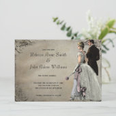 ヴィンテージの新郎新婦の結婚式は日付を救います セーブザデート (スタンド正面)