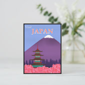 ヴィンテージの旅行ポスター、 日本を訪ねて ポストカード (スタンド正面)