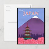 ヴィンテージの旅行ポスター、 日本を訪ねて ポストカード (正面/裏面)