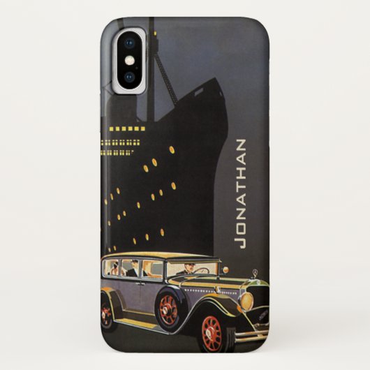 ヴィンテージの旅、クルーズ船とアンティークカー Case-Mate iPhoneケース (裏面)