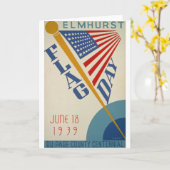 ヴィンテージの旗の日 カード (黄色い花)