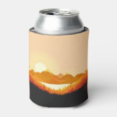 ヴィンテージの日の出、海の山。 缶クーラー (缶正面)