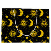 ヴィンテージの日曜日の月の星パターン ラージペーパーバッグ (裏面)