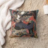 ヴィンテージの日本ので赤いドラゴン クッション (ブランケット)