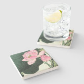 ヴィンテージの日本のなはすの花 ストーンコースター (横)