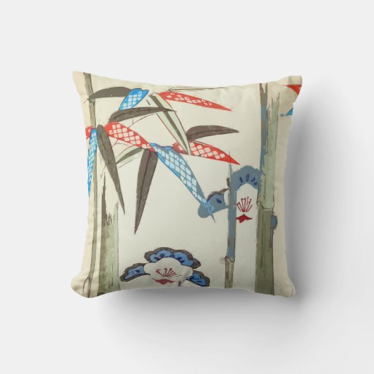 ヴィンテージの日本のなアートワークのタケの装飾用クッション クッション (正面)