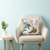 ヴィンテージの日本のなスケッチ、シャクヤクおよびすずめ クッション (椅子)