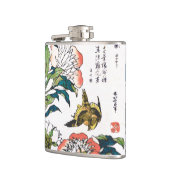 ヴィンテージの日本のなスケッチ、シャクヤクおよびすずめ フラスク (左)