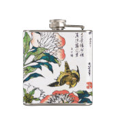 ヴィンテージの日本のなスケッチ、シャクヤクおよびすずめ フラスク (裏面)