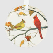 ヴィンテージの日本のなスケッチ、枝の（鳥）ショウジョウコウカンチョウ オーナメント (裏面)