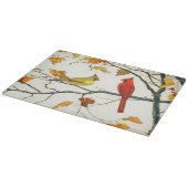 ヴィンテージの日本のなスケッチ、枝の（鳥）ショウジョウコウカンチョウ カッティングボード (角)