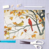 ヴィンテージの日本のなスケッチ、枝の（鳥）ショウジョウコウカンチョウ 薄葉紙 (クラフト)