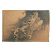 ヴィンテージの日本のなドラゴンの戦い 枕カバー (裏面)