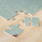 ヴィンテージの日本のなファインアートの緑の鳥 ジグソーパズル (側面)