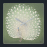 ヴィンテージの日本のなファインアート|の孔雀 スクエア壁時計<br><div class="desc">NewParkLane -柱時計、ヴィンテージと、緑の背景に対する白い孔雀が付いている20世紀初頭の日本人のプリント。
元の絵画はアムステルダムのRijksmuseumの有名なコレクションからのOhara Kosonによって行います。
一致項目があるようにこの日本のな芸術コレクションを確認して下さい。 特定の個人的なデザインの願いを有しますか。 またはこのコレクションのプロダクトのこのデザインが現在ほしいと思いますか。 私を連絡するために自由に感じれば私は幸福にあなたのためのそれを特別料金の自由にさせます!</div>