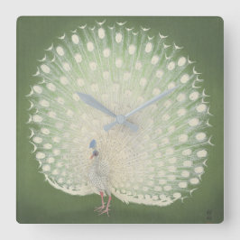 ヴィンテージの日本のなファインアート|の孔雀 スクエア壁時計