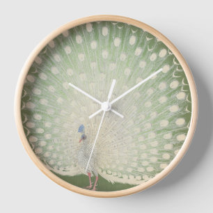 ヴィンテージの日本のなファインアート の孔雀 壁時計