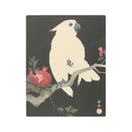 ヴィンテージの日本のなファインアート|の白いオウム メタルプリント