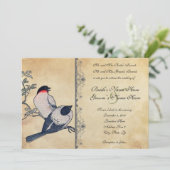 ヴィンテージの日本のな仲の良い恋人同士の結婚式招待状 招待状 (スタンド正面)