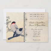 ヴィンテージの日本のな仲の良い恋人同士の結婚式招待状 招待状 (正面)