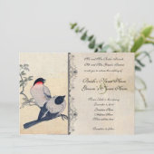 ヴィンテージの日本のな仲の良い恋人同士の結婚式招待状 招待状 (スタンド正面)