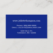 ヴィンテージの日本のな波、コバルトブルーおよび白 名刺 (裏面)