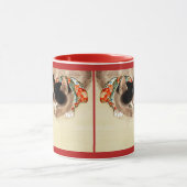 ヴィンテージの日本のな猫の監視くもの芸術 マグカップ (中央)