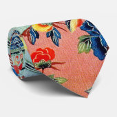 ヴィンテージの日本のな着物の織物(Bingata) ネクタイ (ロール)