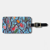 ヴィンテージの日本のな着物の織物(Bingata) ラゲッジタグ (正面横)