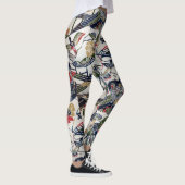 ヴィンテージの日本のな着物の織物(Bingata) レギンス (右)