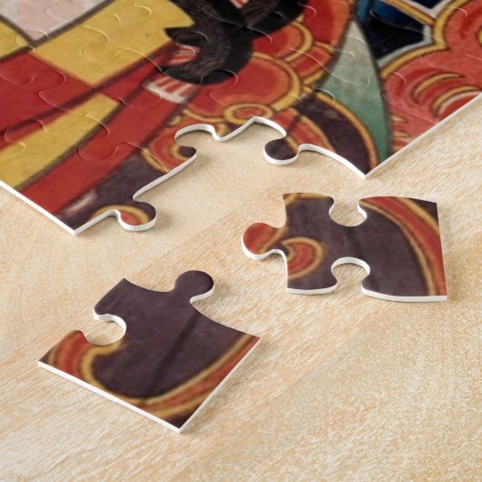 ヴィンテージの日本のな絵画- Kabuki俳優 ジグソーパズル (側面)