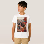 ヴィンテージの日本のな絵画- Kabuki俳優 Tシャツ (正面フル)
