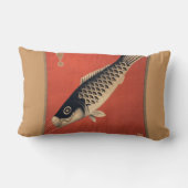 ヴィンテージの日本のな魚の細長い枕 ランバークッション (裏面)