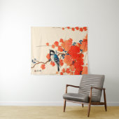 ヴィンテージの日本のな鳥および秋のデマ タペストリー (インサイチュ(横))