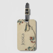 ヴィンテージの日本のな鳥および花の芸術 ラゲッジタグ (正面縦)