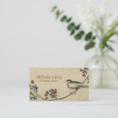 ヴィンテージの日本のな鳥および花の芸術 名刺 (スタンド正面)